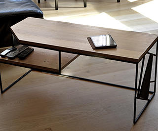 Table basse sur mesure - plateau en chêne -structure en acier - L'Atelier Urbain